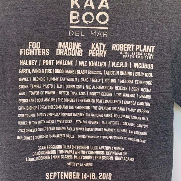 Kaa Boo 2018 Del Mar CA Concert Shirt - Picture 3 of 6